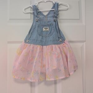 OshKosh B'gosh Denim and Floral Dress girls Size 18 Months